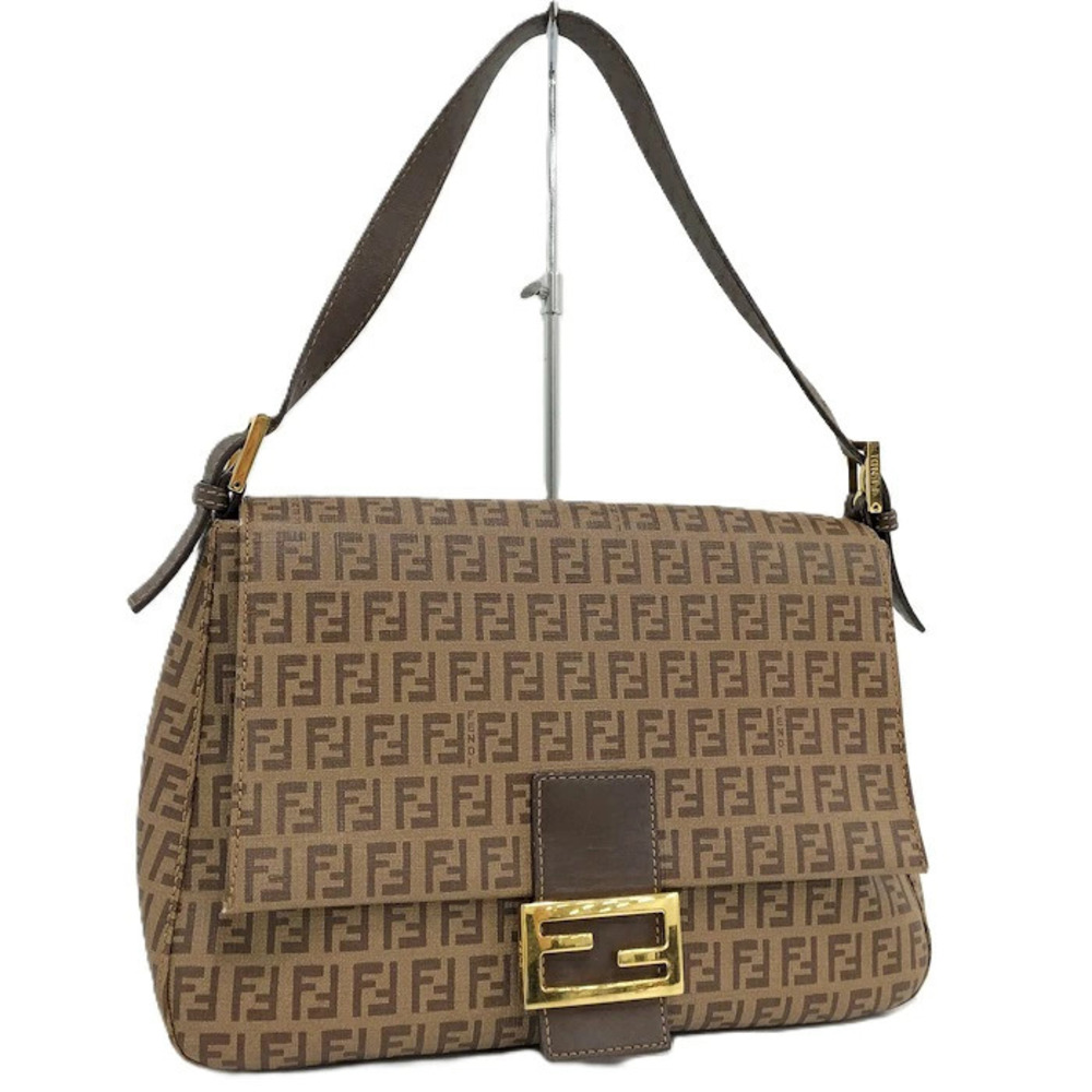Fendi Zucchino Mamma Bucket Shoulder Bag Brown